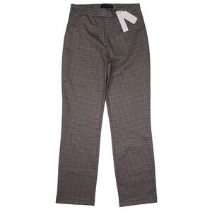 NWT Sanctuary x Anthropologie Brown Black Micro Plaid Crop Pants Women Size XXS